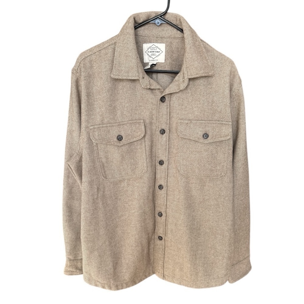 NWT St. John's Bay Twill Mens Midweight Shirt Jacket